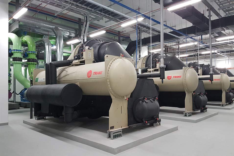 Factory with machines