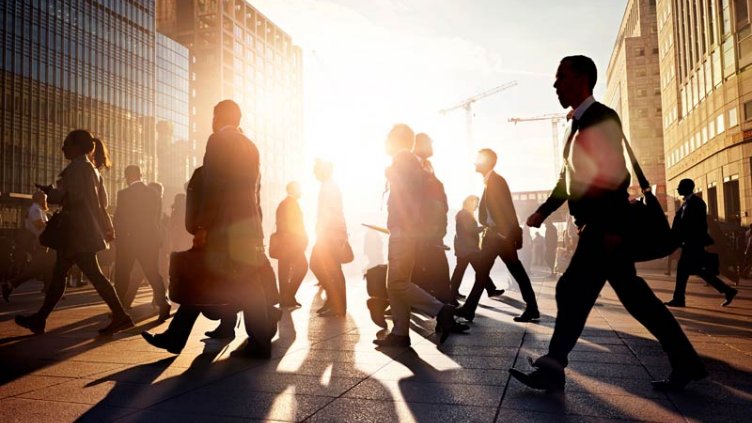 People returning from the work in evening 